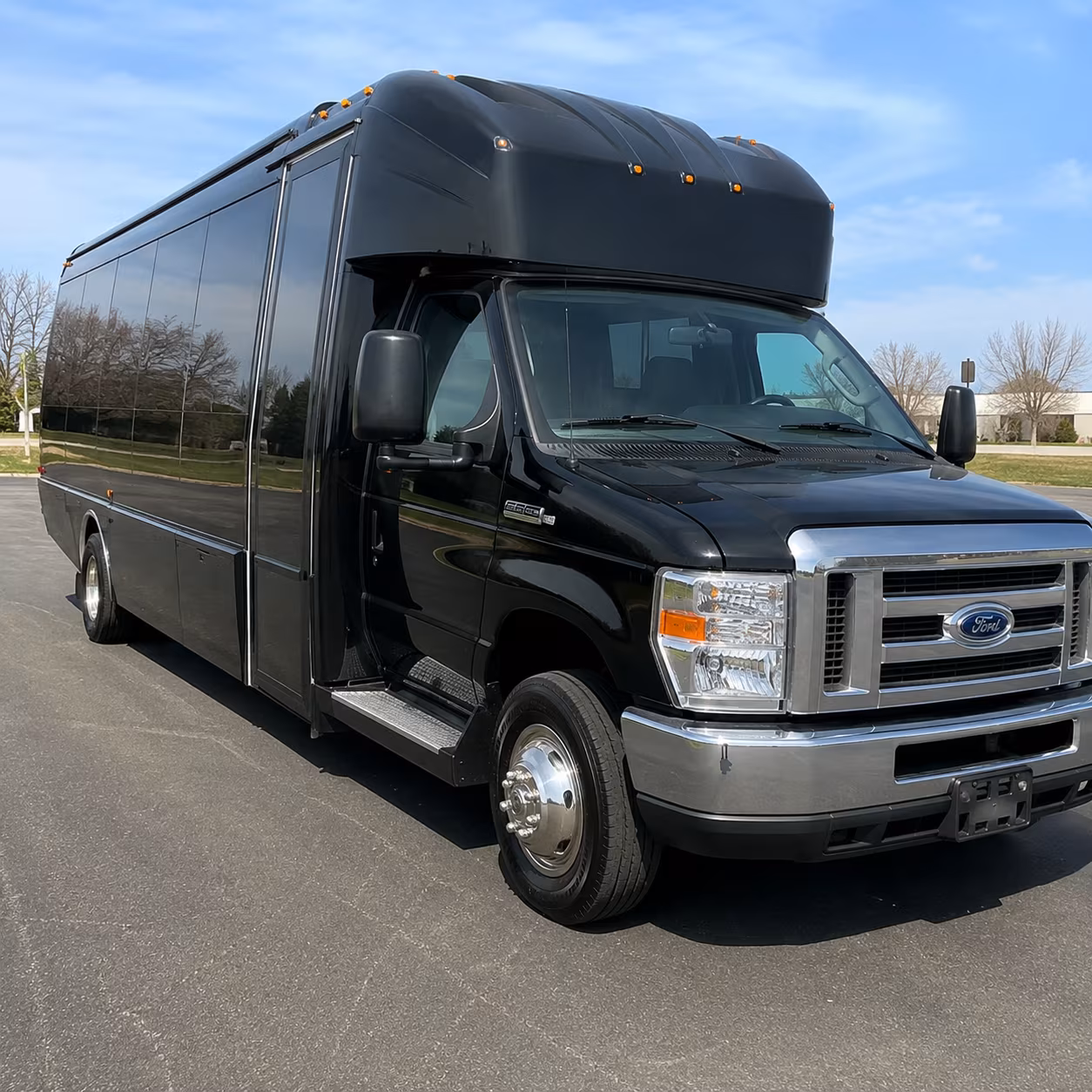Passenger seating aboard a party bus rental serving Oakland
