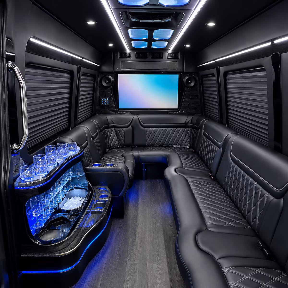 Oakland Concert & Music Festival Transportation party bus interior