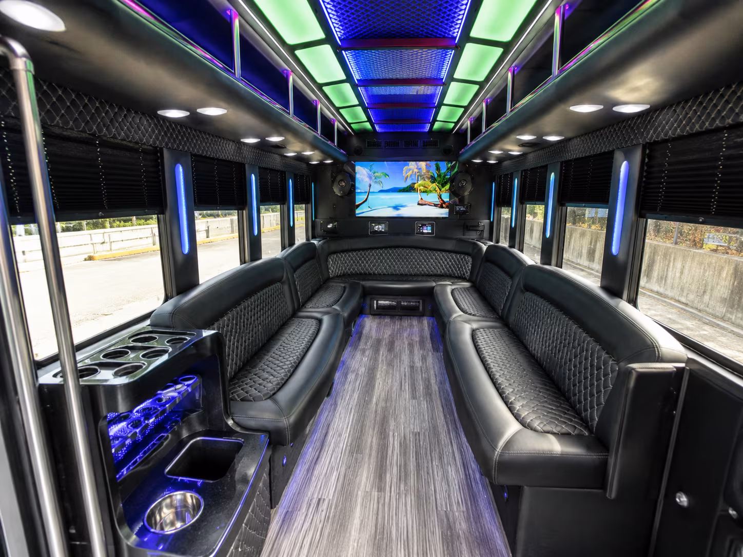 Oakland Private Event Transportation party bus exterior