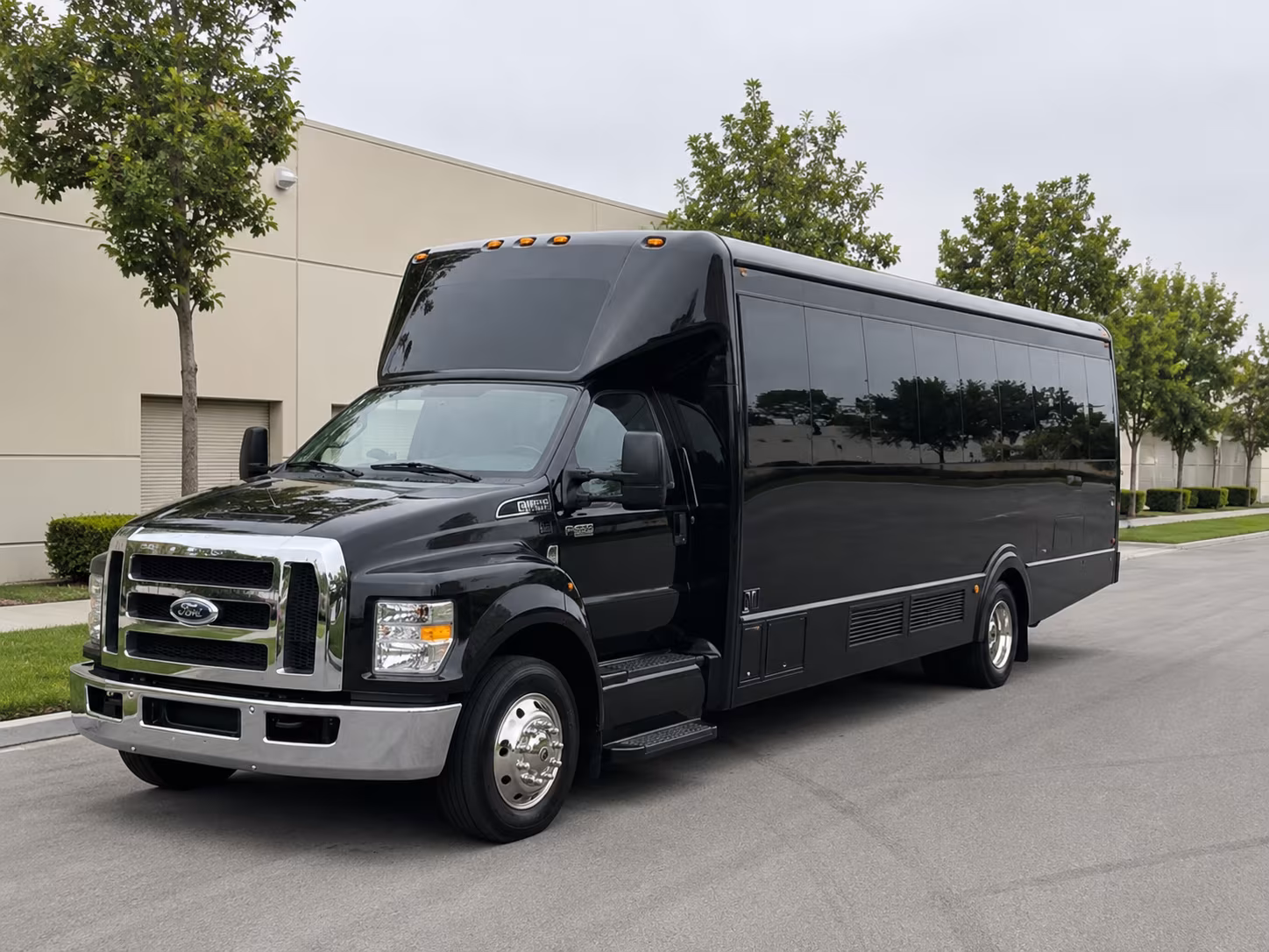 Oakland Private Event Transportation party bus exterior