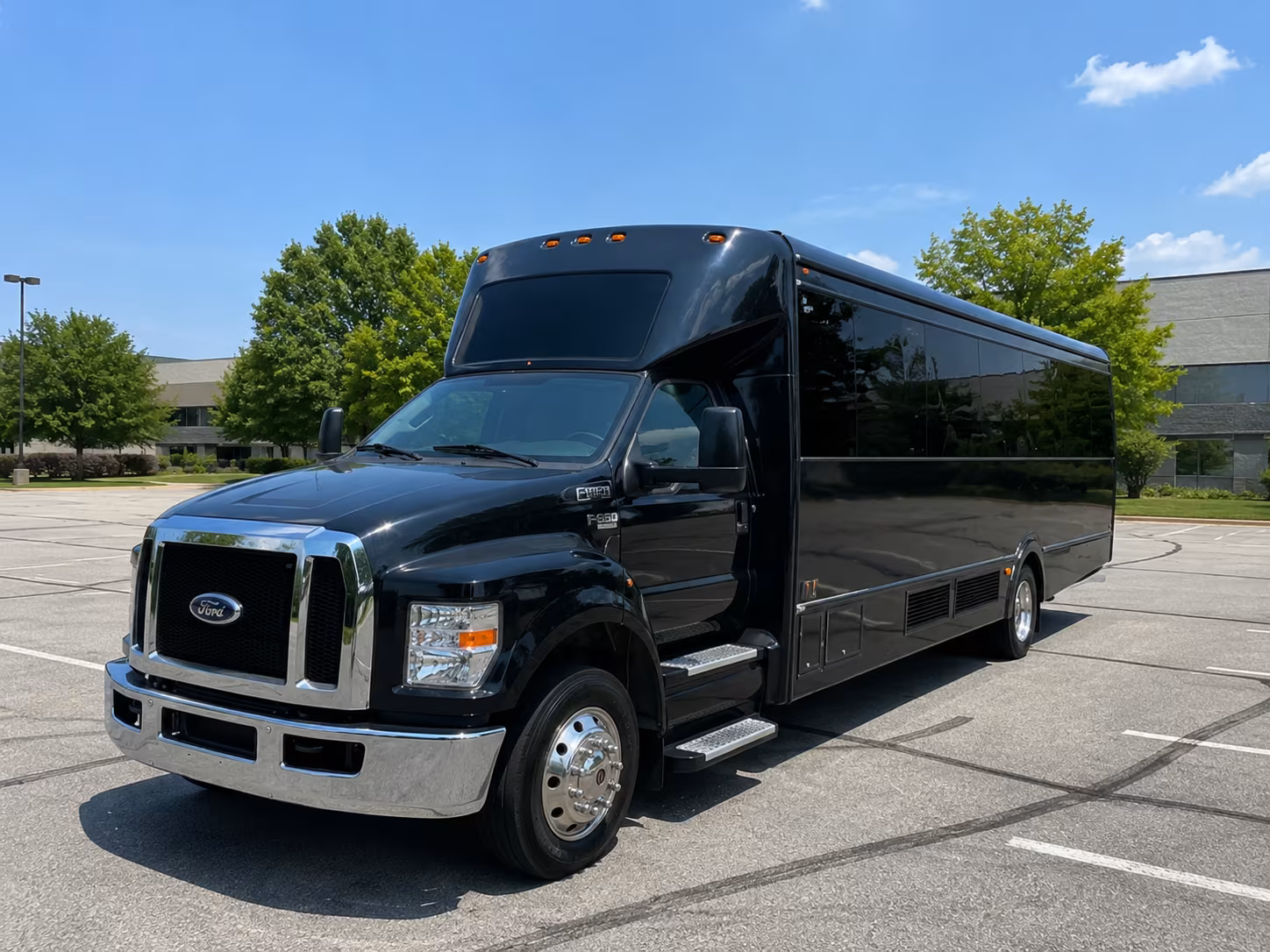Oakland Prom & Homecoming Transportation party bus exterior