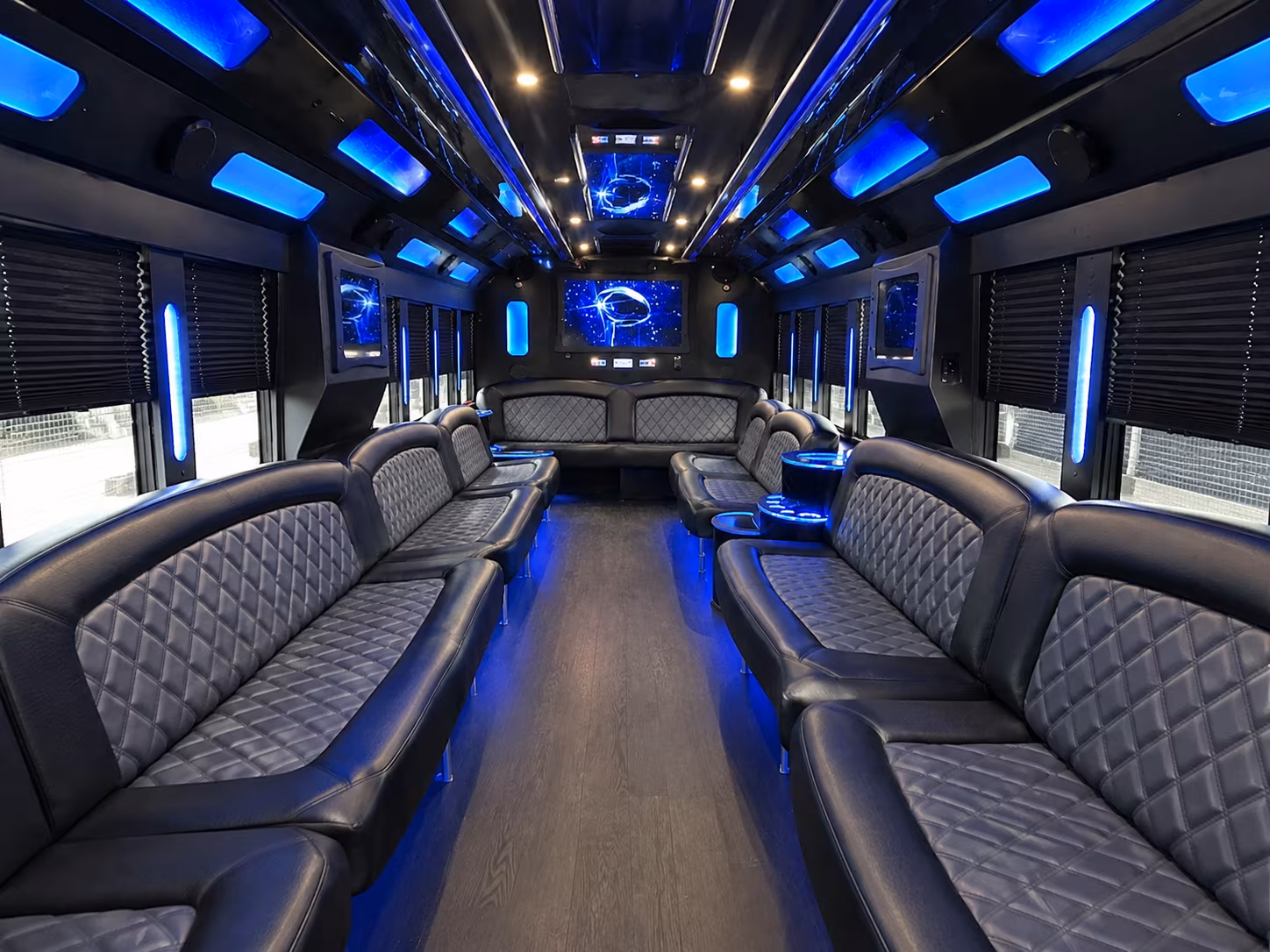 Oakland Prom & Homecoming Transportation party bus interior
