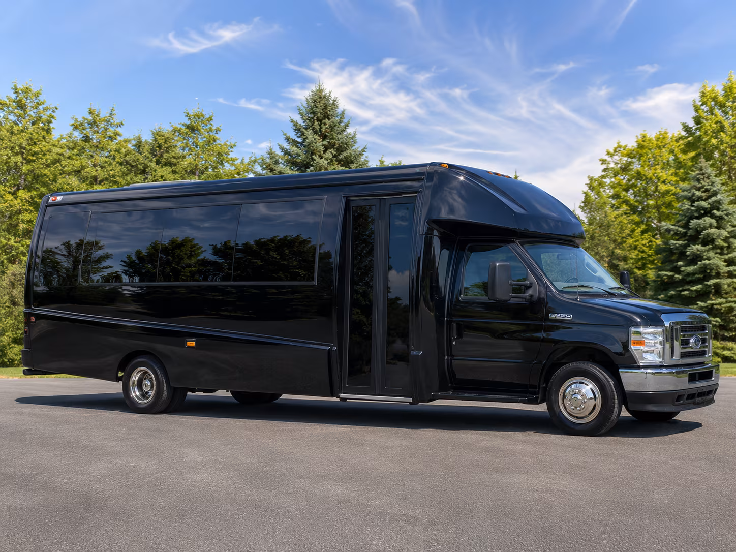Oakland School Event Transportation party bus exterior