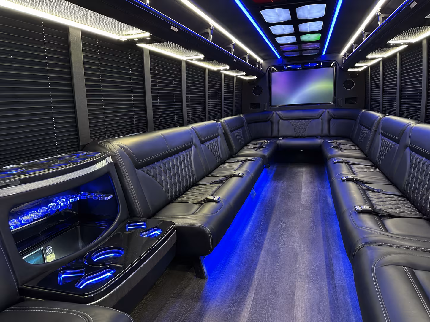 Oakland Wedding Transportation party bus exterior