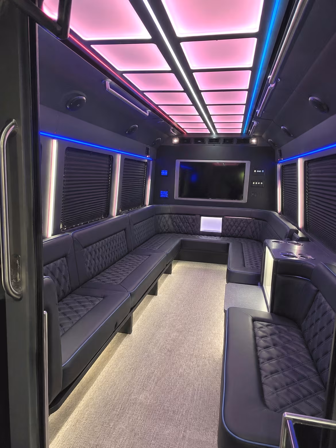 Oakland Wedding Transportation party bus interior